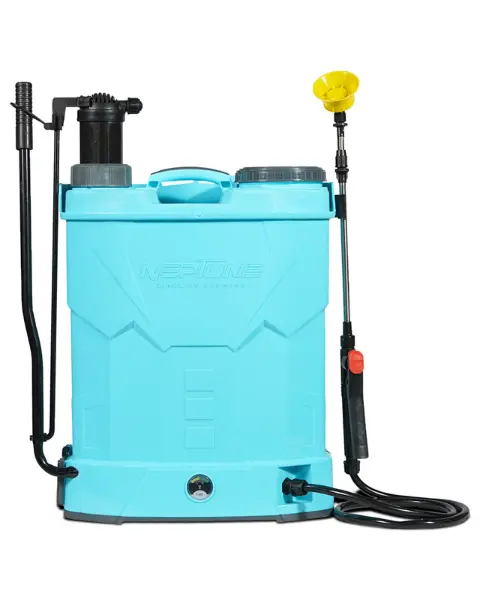Neptune Model-21 Battery And Manual 2 In 1 Knapsack Sprayer 12V X 8Amp, 20L Tank, Telescopic Lance With 4 Nozzles 1