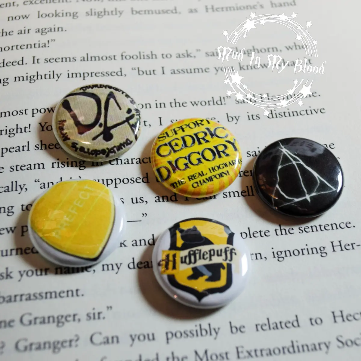 Five Badger House Themed 1" Pin Mix 1