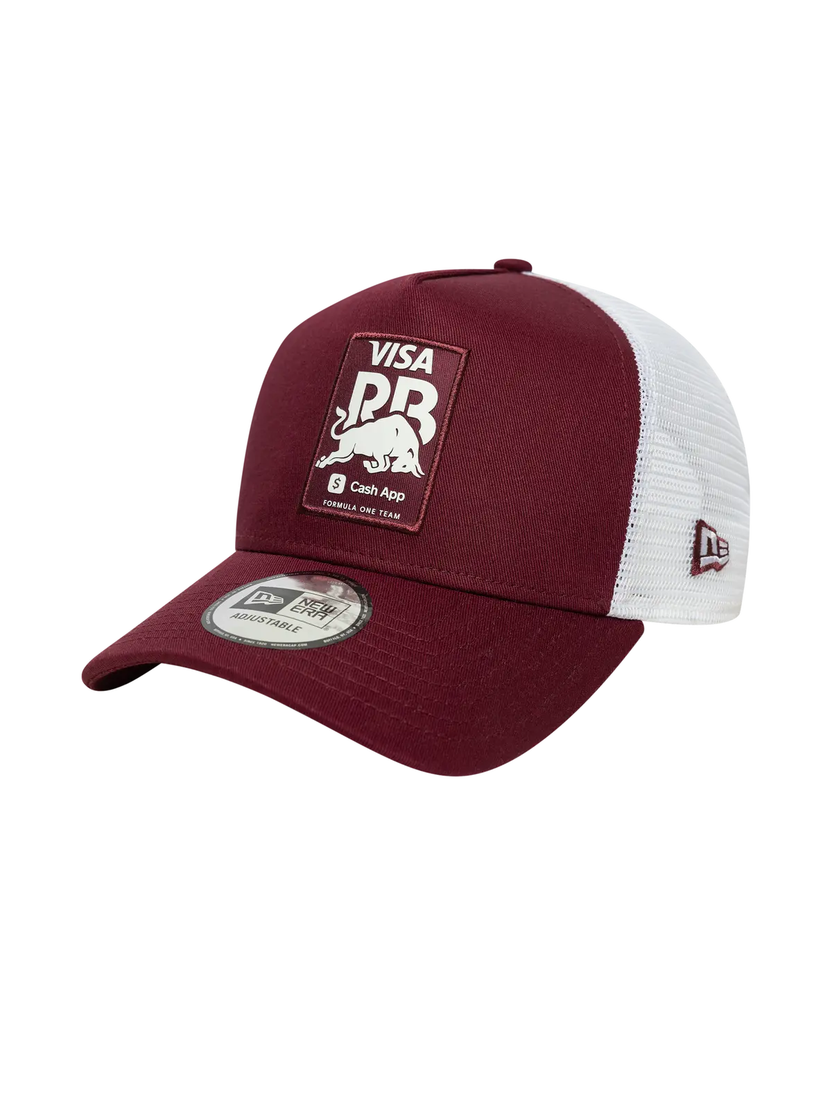Visa Cash App Racing Bulls New Era Burgundy E-Frame Trucker Hat 1