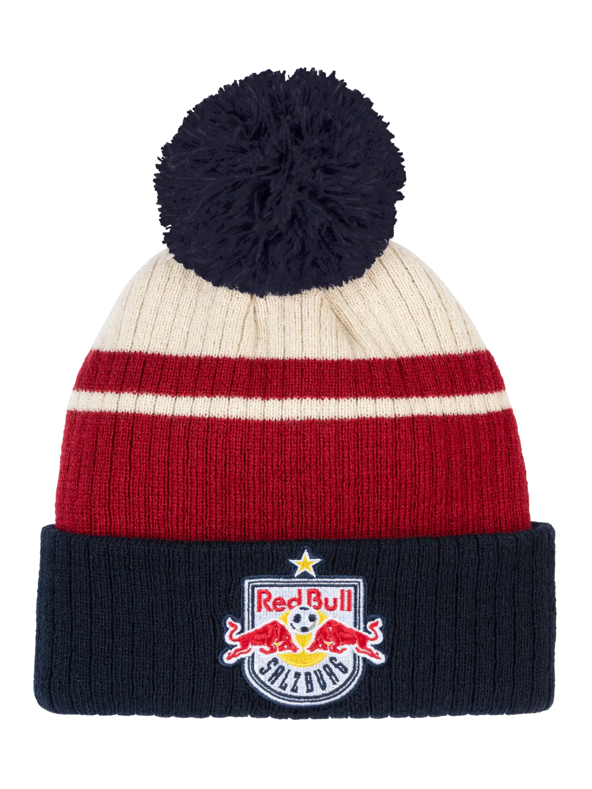 Fc Red Bull Salzburg Stripe Pom Pom Beanie 1