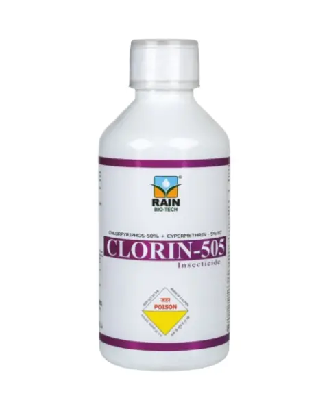 Rain Bio-Tech	Clorin-505 (Chlorpyriphos 50% + Cypermethrin 5% Ec Insecticide) Insecticides 1