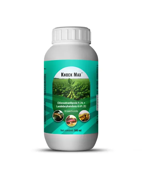 Knock Max Insecticide For Pod, Stem, Fruit Borer, Jassids Girdle Beetle & More (Chlorantraniliprole 9.3% + Lambda-Cyhalothrin 4.6% Zc) 1