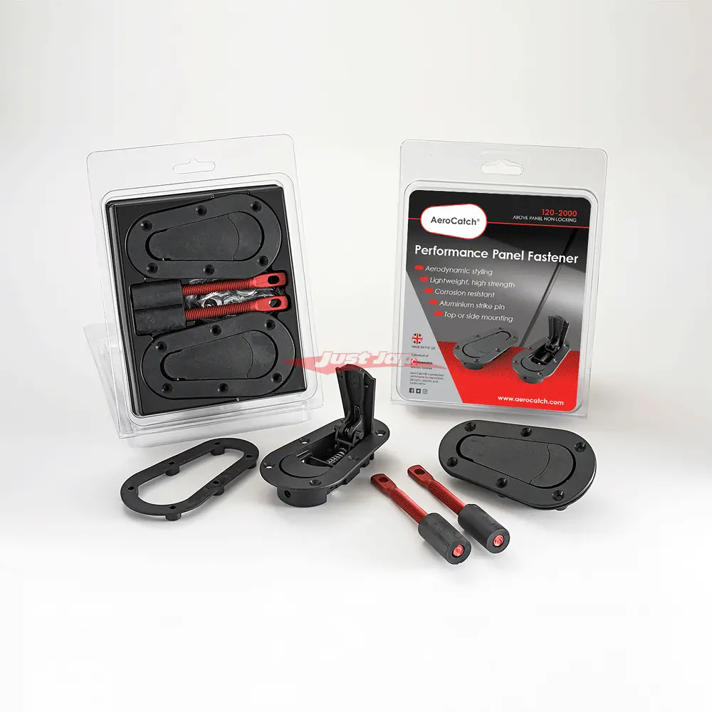Aerocatch 120 Series Above Panel Flush Bonnet / Hood Fastener Kit - Non Locking (Black) 1