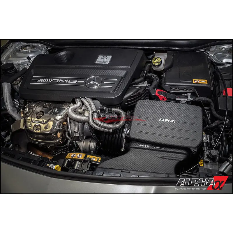 Ams Alpha Performance Carbon Fibre Cold Air Inlet Duct & Air Box Lid Fits Mercedes Benz A45 Amg 1
