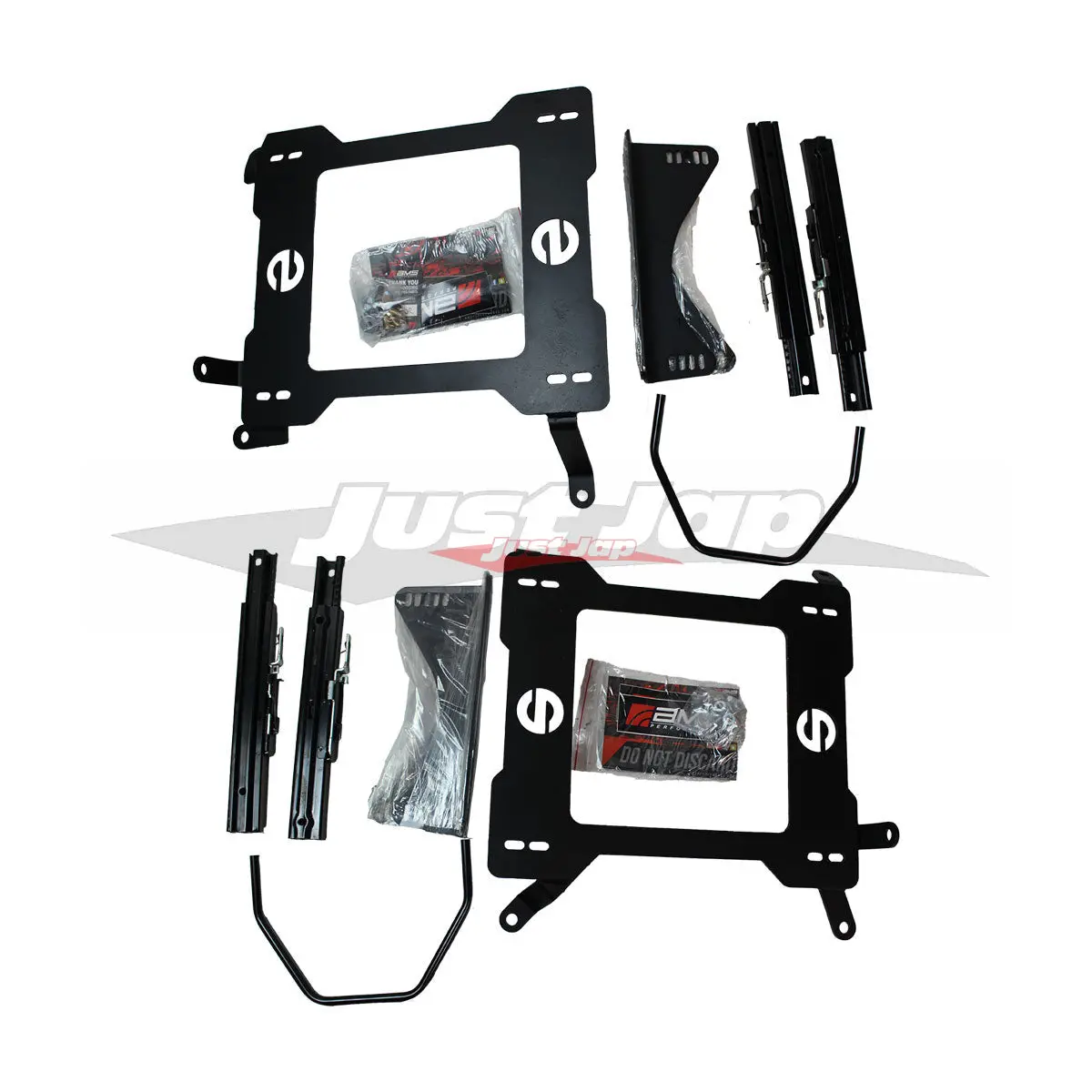 Ams Alpha Performance Racing Seat Rail Brackets W/Sparco Sliders & Bases Fits Nissan R35 Gtr 1