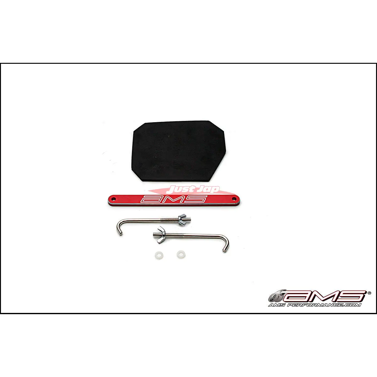 Ams Alpha Performance Small Battery Tray Fits Mitsubishi Evolution 10 / Lancer Ralliart 09+ (Red) 1