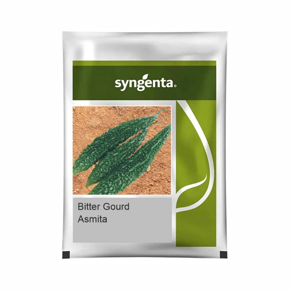 Asmita Bitter Gourd Seeds - Dark Green, Shiny, Rapid Growth, High Yield 1