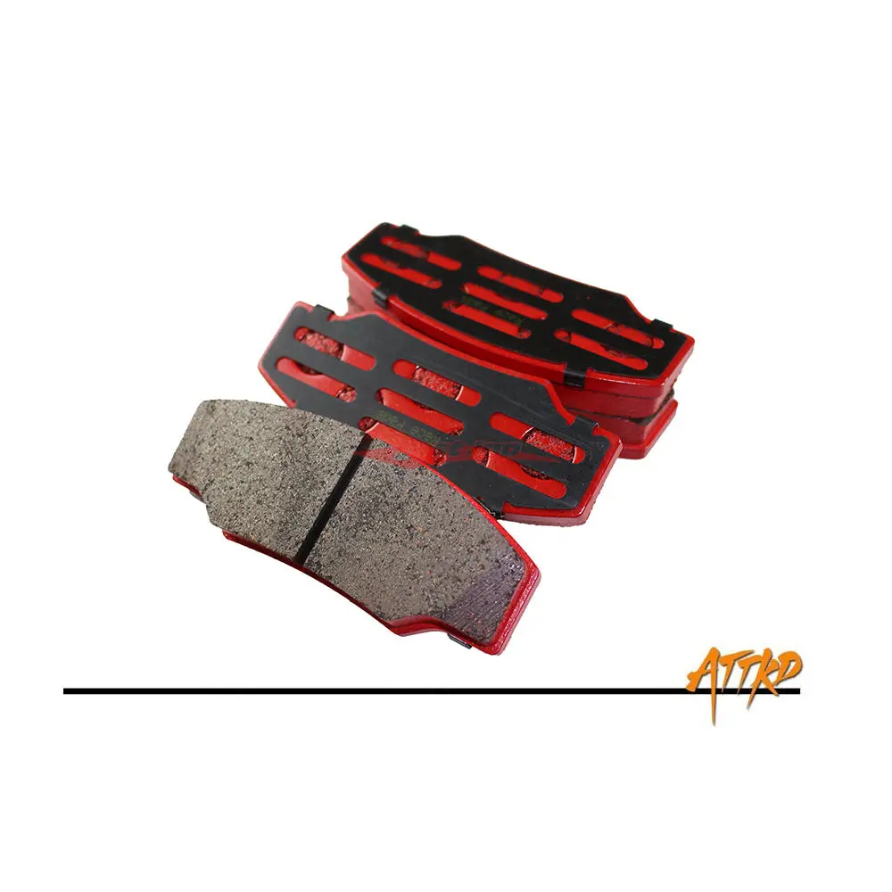 Attkd Track Compound Brake Pads - Attkd 6 & 4 Piston Front & Big 6 Pot Rear Brake Caliper (Red) 1
