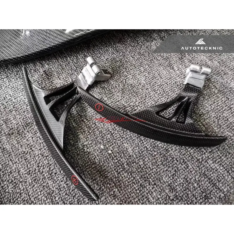 Autotecknic Competition Shift Paddles (Matte Carbon / Red) Fits Nissan R35 Gtr 2007-2016 1