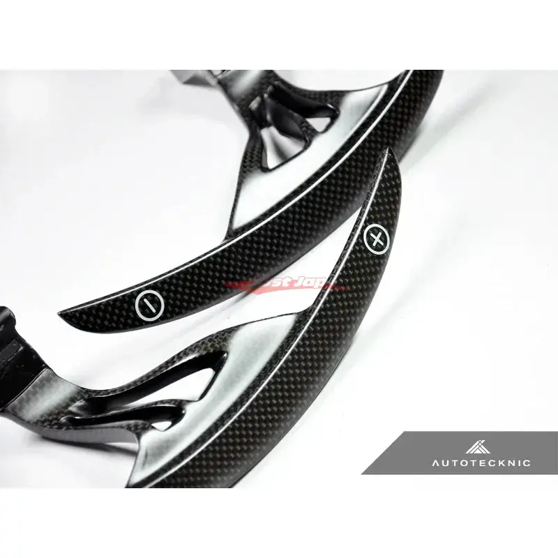 Autotecknic Competition Shift Paddles (Matte Carbon / White) Fits Nissan R35 Gtr 2007-2016 1