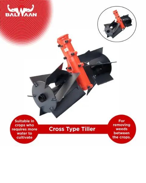 Balwaan Tiller Attachment 28Mm Cross Type 35.5Cm(14 Inch) - Heavy 1