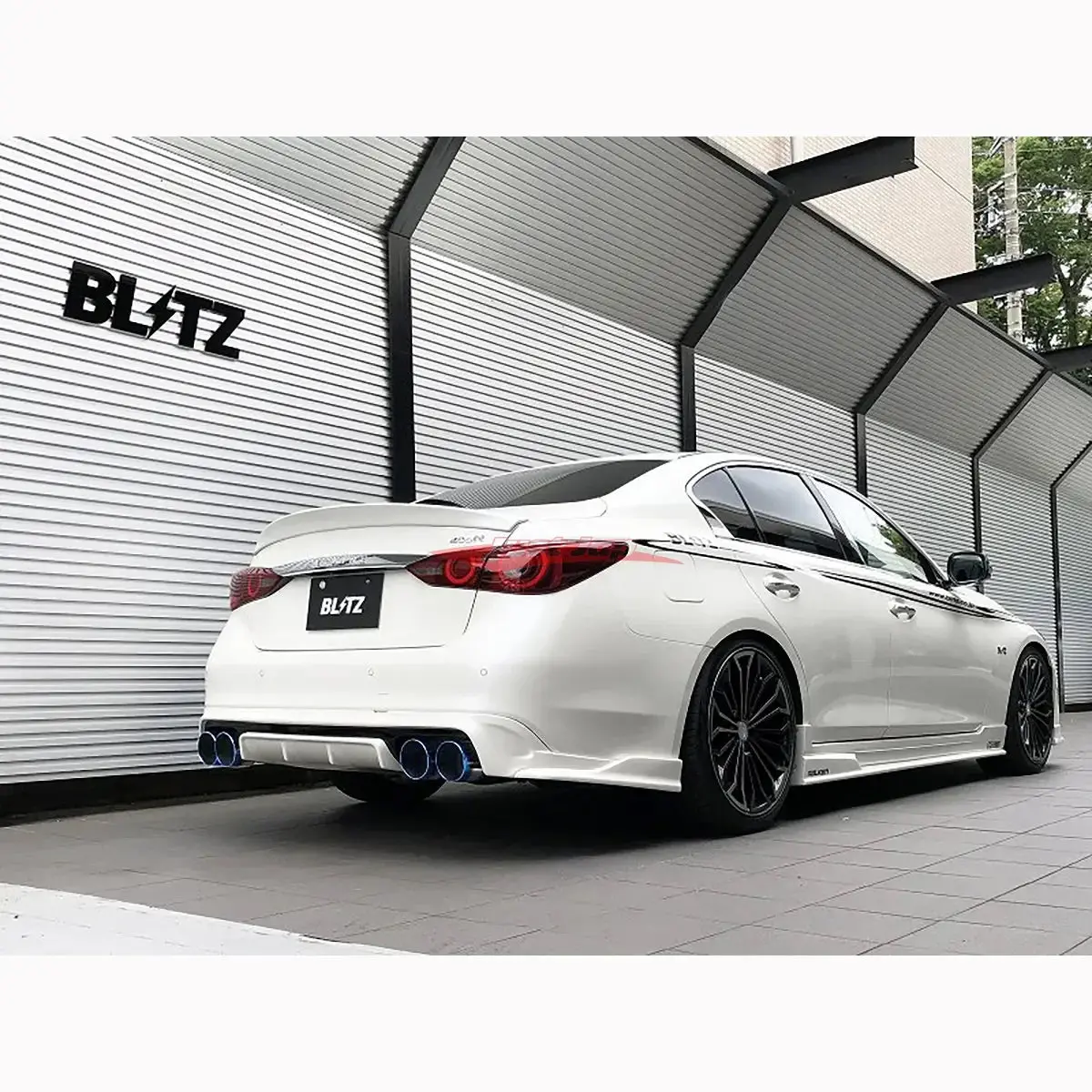 Blitz Nur-Spec Ce Vsr Exhaust System With Rear Diffuser Fits Nissan Rv37 Skyline 400R & Gt 1