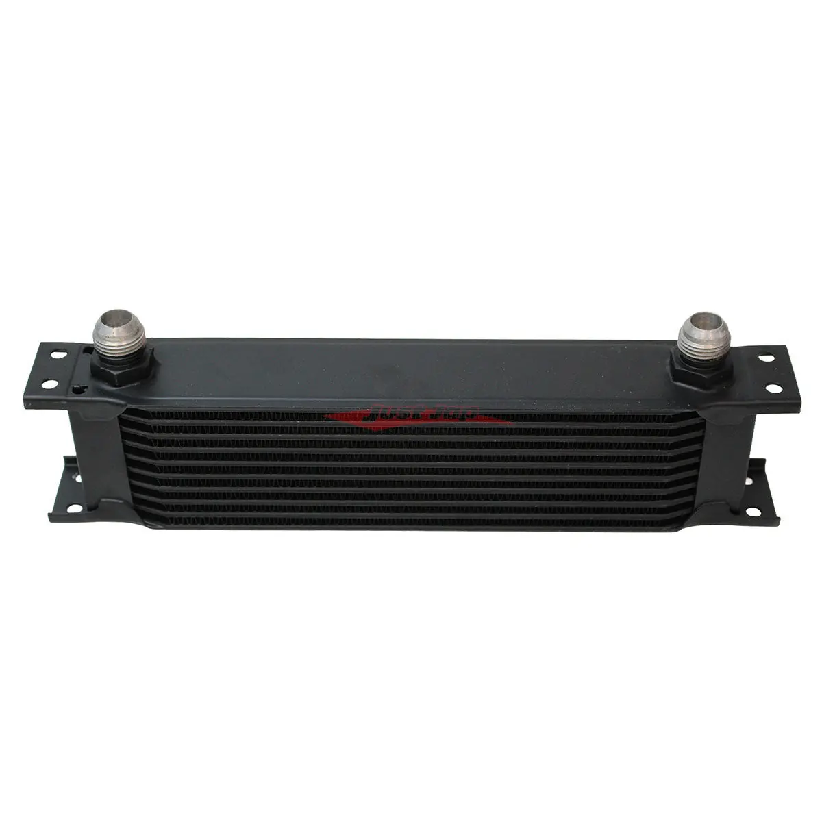 Cooling Pro Oil Cooler - 10 Row Heavy Weight Black -10 Outlets (285X70 Core Size) 1