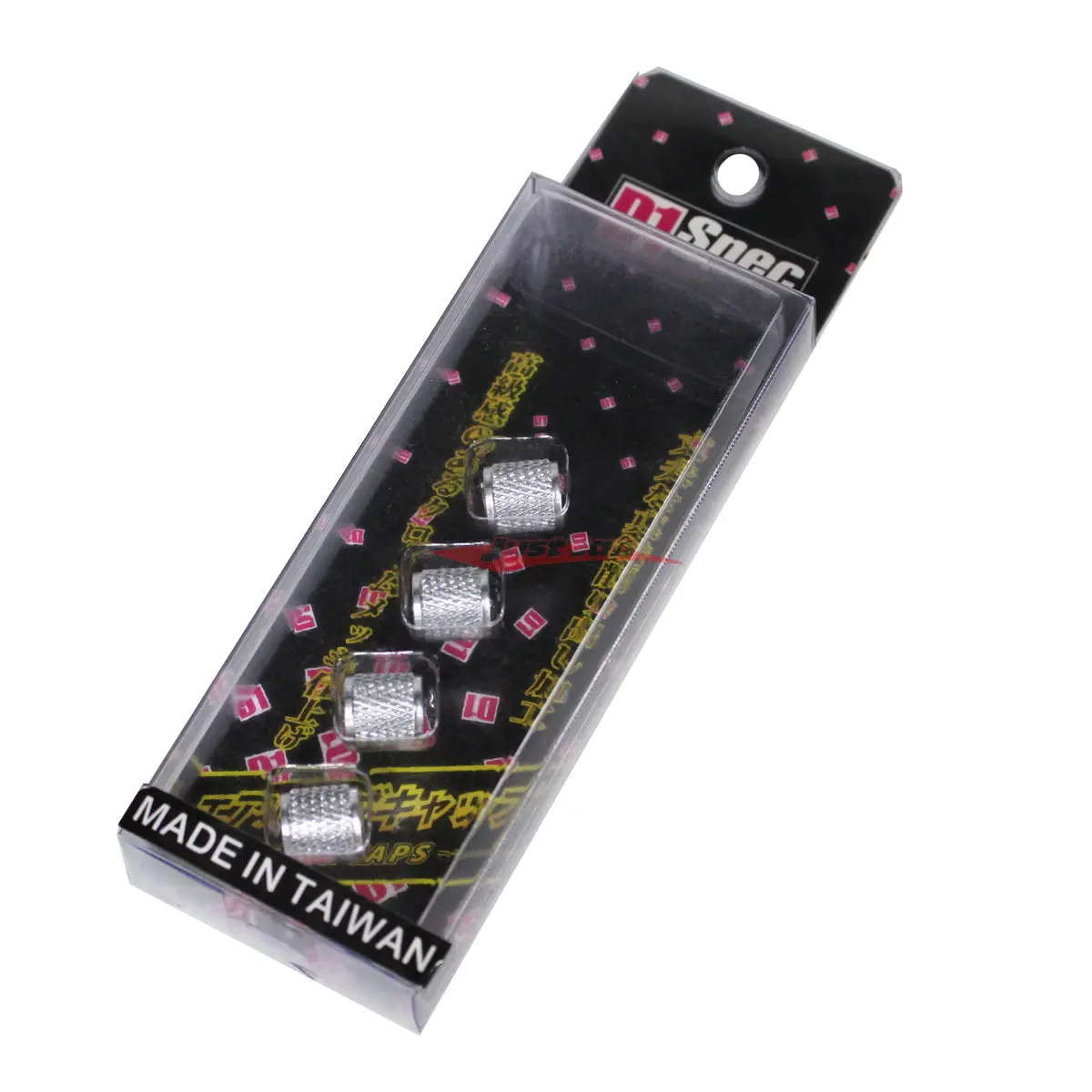 D1 Spec Racing Valve Cap Set - Silver (Round Type) 1