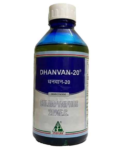 Dhanuka Dhanvan-20 Insecticide (Chlorpyriphos 20% Ec) Acts Against Both Sucking & Chewing Pests 1