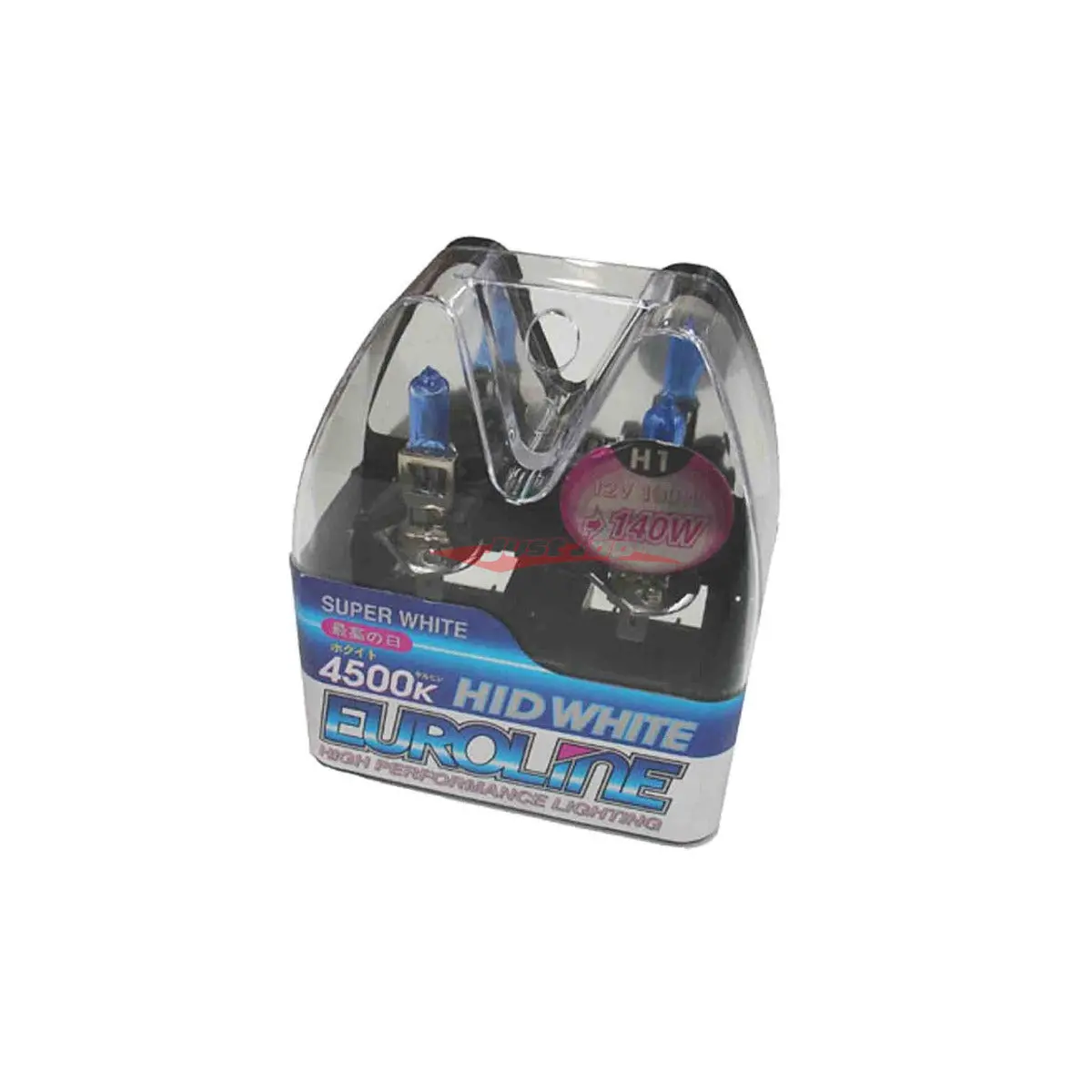 Euroline H.I.D Super White Headlight Globe Set (H1) 12V 4500K 100W > 140W 1
