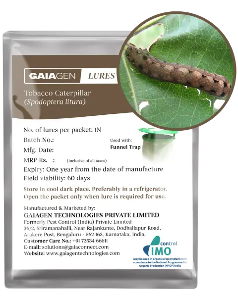 Gaiagen Spodo® Lure - Pheromone Lure For Tobacco Caterpillar (Spodoptera Litura) (Does Not Include Traps) 1