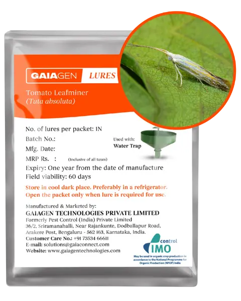 Gaiagen Lures - Pheromone Lure For Tomato Leafminer (Tuta Absoluta) (Does Not Include Traps) 1