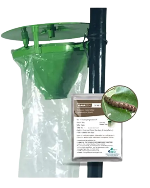 Gaiagen Spodo Lure® Combo Pack - Pheromone Lures For Tobacco Caterpillar (Spodoptera Litura) & Fero-T® (Insect Funnel Trap) | Includes - 10 Spodo® Lures & 10 Fero-T® Traps 1