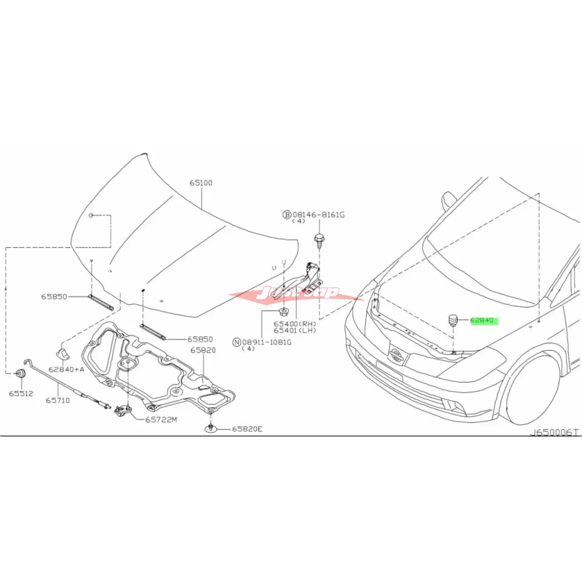 Genuine Nissan Bonnet Bump Stop Adjuster Rubber Fits Nissan V35 Skyline & M35 Stagea 1