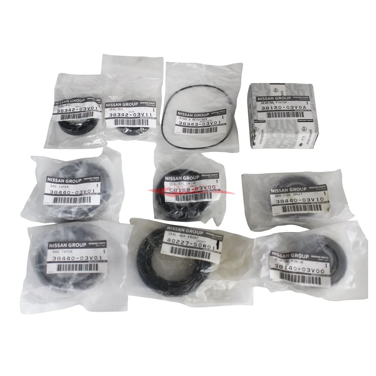 Genuine Nissan Front Differential Bearing & Oil Seal Rebuild Kit (F160) Fits Nissan R32/R33/R34 Skyline & C34 Stagea (4Wd) 1