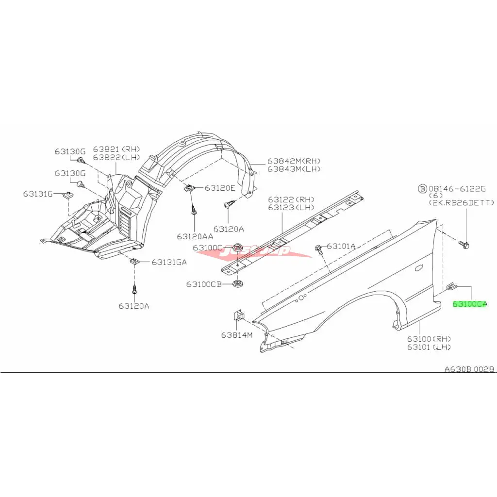 Genuine Nissan Front Fender Washer Fits Nissan Bnr34 Skyline 1