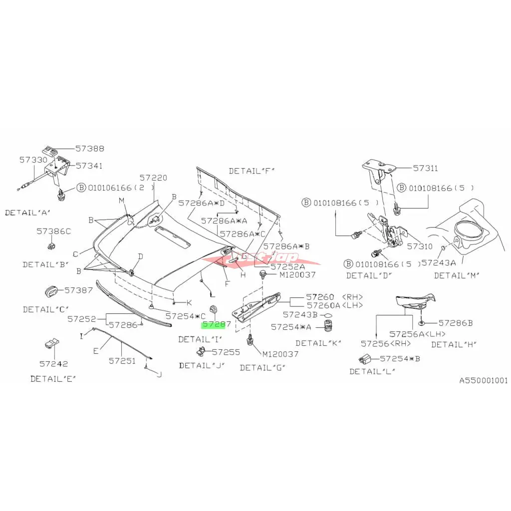 Genuine Subaru Bonnet Stay Pivot Grommet Fits Subaru Impeza,Wrx, Sti Gc/Gd/Gfgg, Forester Sf/Sg, Liberty / Legacy Be/Bl & Outback Bp 1