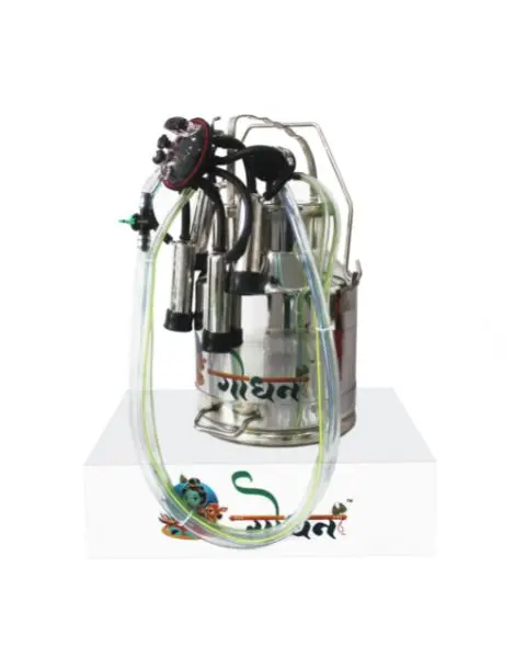 Godhan Stainless Steel Milking Machine For Cattle Assembly Set-White 1