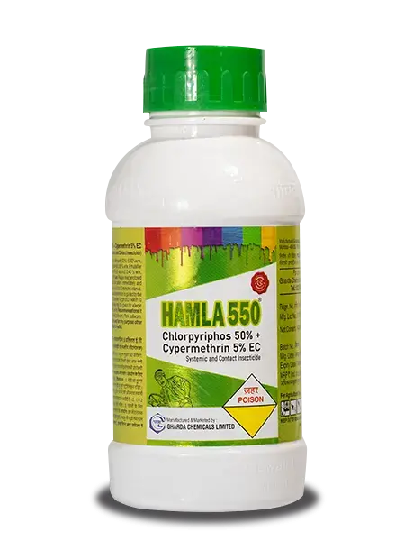 Hamla 550 Insecticide (Chlorpyrifos 50% + Cypermethrin 5% Ec) Aphids, Thrips, Bollworms & More 1