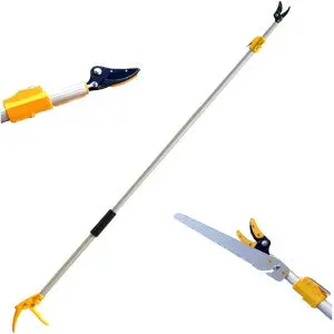 Hectare Aluminum Telescopic Long Reach 3M (10 Feet) Cut And Hold Pruner With Saw 1