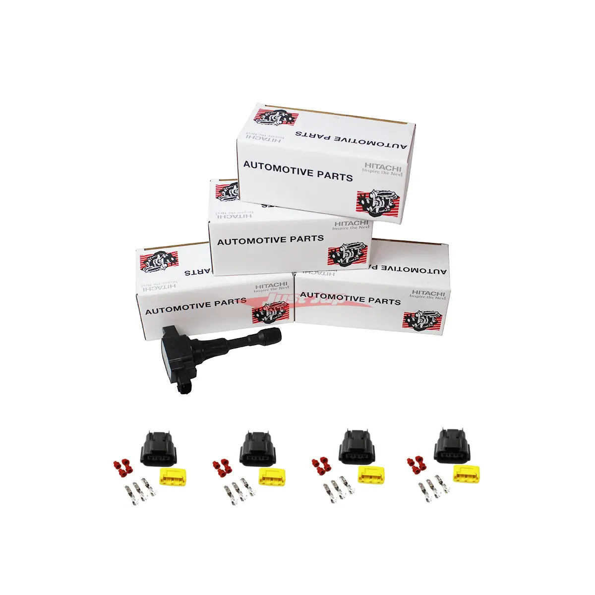 Genuine Nissan Hitachi R35 Gtr Ignition Coil & Plug Conversion Set - 4 Cylinder Kit 1