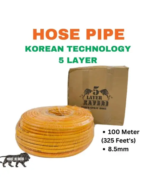 Autostudio Kaveri Hose Pipe 100 M (325 Feets ) 8.5 Mm (Half Inch) Connector | Implements 1