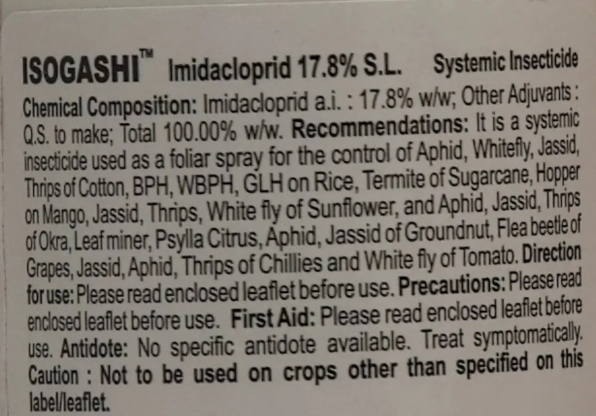Iffco Isogashi Imidacloprid 17.8% Sl Systemic Insecticide Fights Against Sucking Pests 4