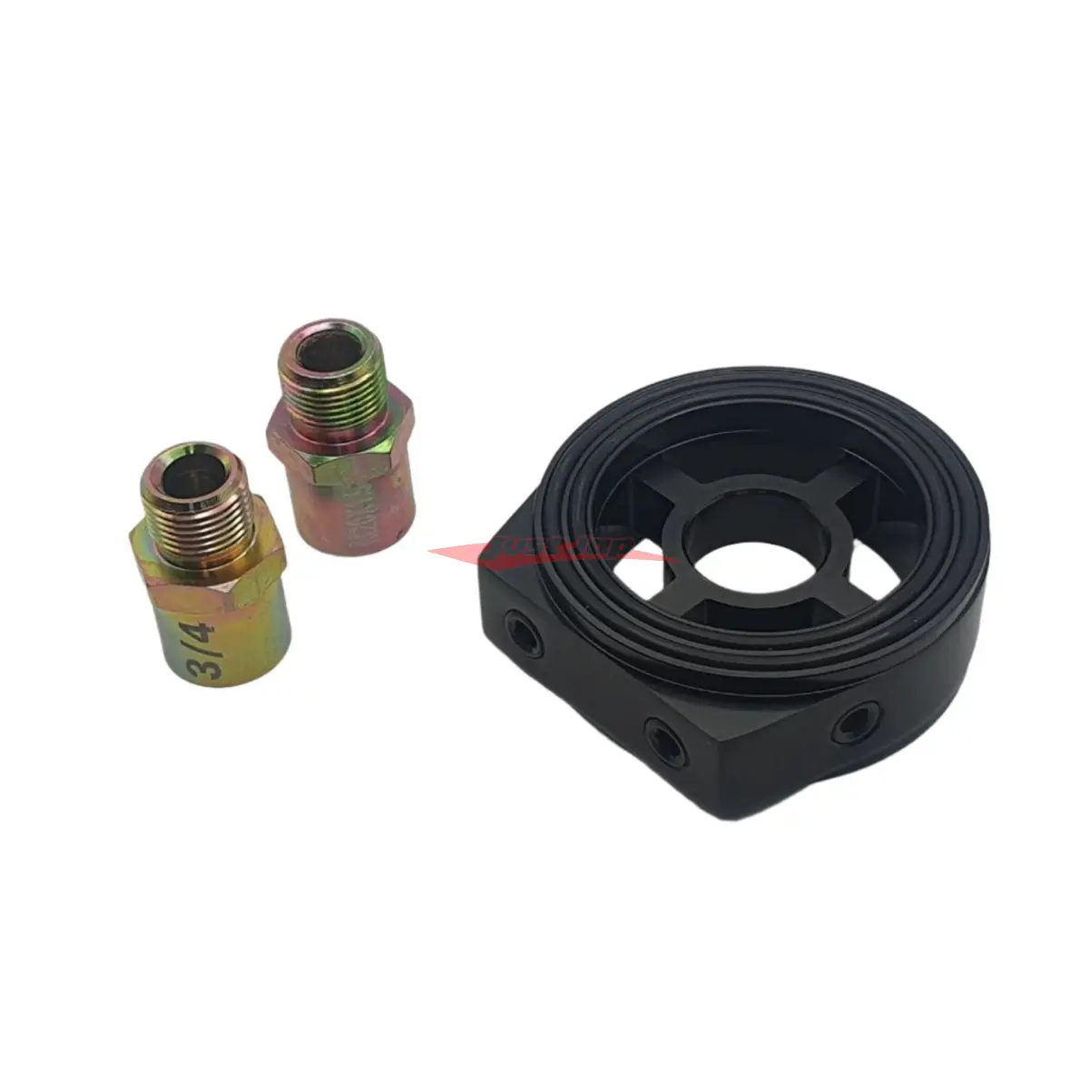 Jjr Billet Alloy Oil Filter Sandwhich Plate Adapter Oil Temp / Oil Press - Universal Fitment (3/4 Unf-16 & M20 X P1.5) 1
