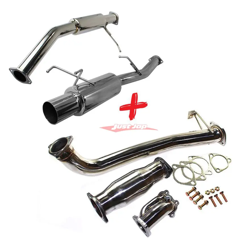Jjr Hyperflow Stainless Steel Exhaust System (Catco Bundle B) Fits Nissan S13 Silvia & 180Sx (Sr20det) 1