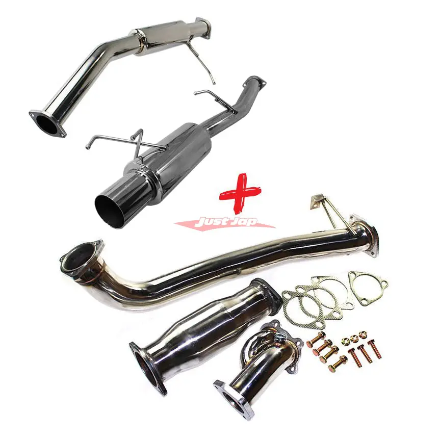 Jjr Hyperflow Stainless Steel Exhaust System (Catco Bundle C) Fits Nissan S13 Silvia & 180Sx (Sr20det) 1