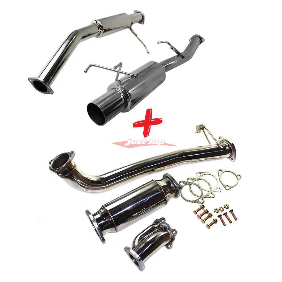 Jjr Hyperflow Stainless Steel Exhaust System (De-Cat Bundle B) Fits Nissan S13 Silvia & 180Sx (Sr20det) 1