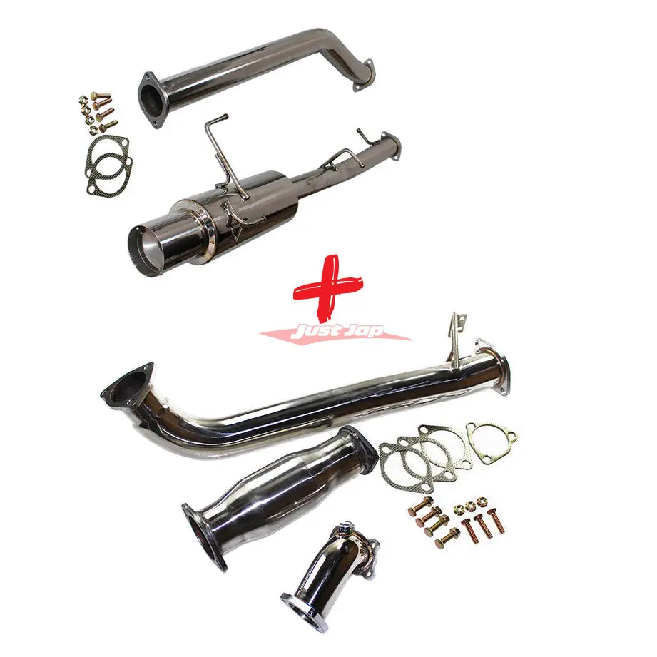 Jjr Hyperflow Stainless Steel Turbo Back Exhaust System Catco Bundle A Fits Nissan S14 Silvia 1