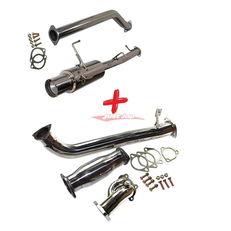 Jjr Hyperflow Stainless Steel Turbo Back Exhaust System Catco Bundle C Fits Nissan S14 Silvia 1