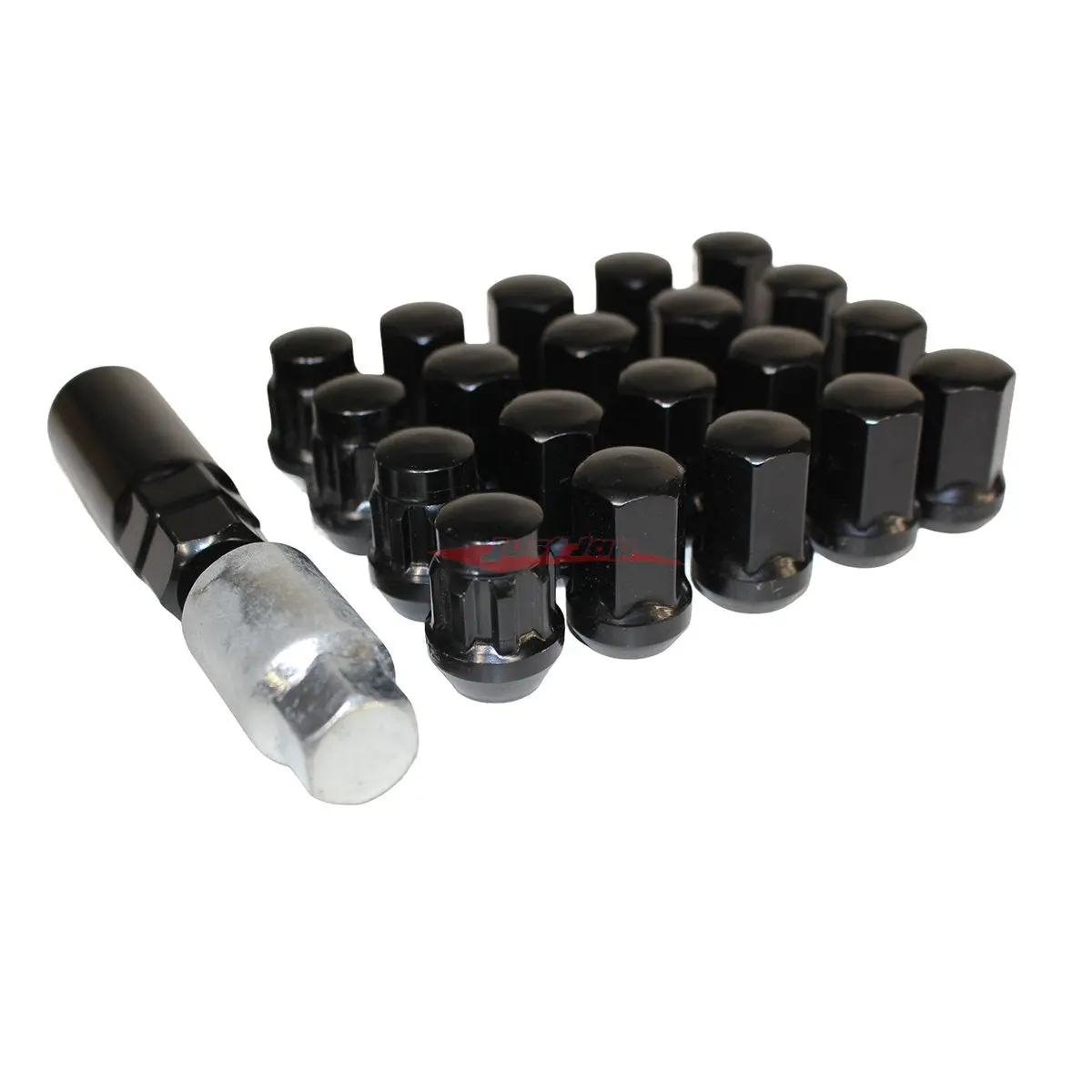 Jjr Rays Style 32Mm Steel Wheel & Lock Nut Set (17Hex) - Black M12xp1.25 (20 Piece) 1