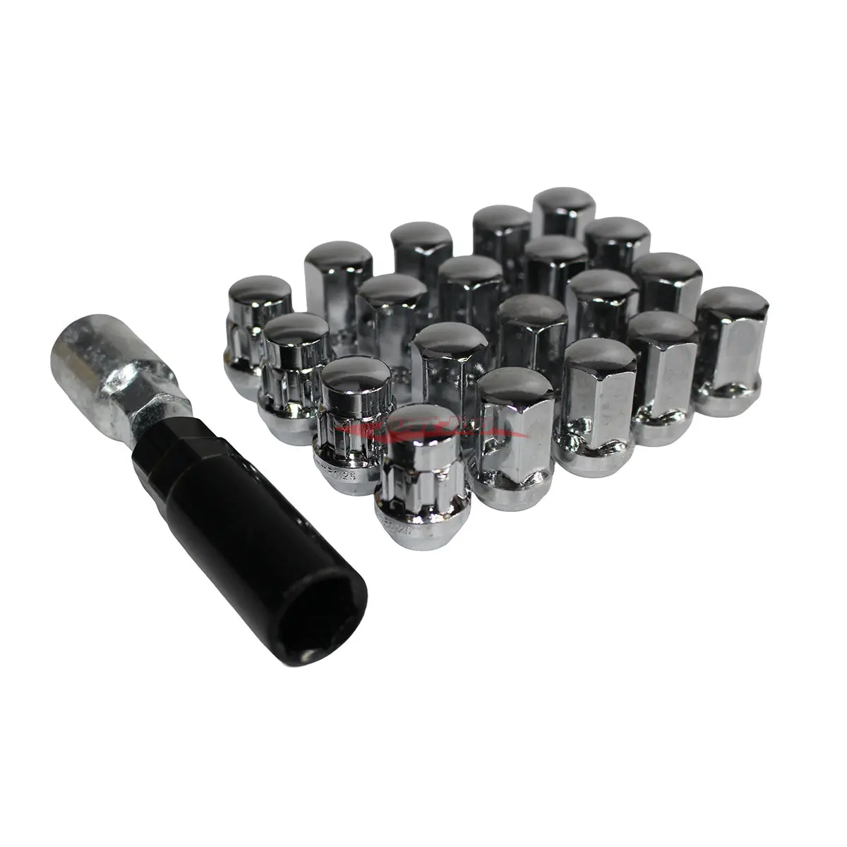 Jjr Rays Style 32Mm Steel Wheel & Lock Nut Set (17Hex) - Chrome M12xp1.25 (20 Piece) 1