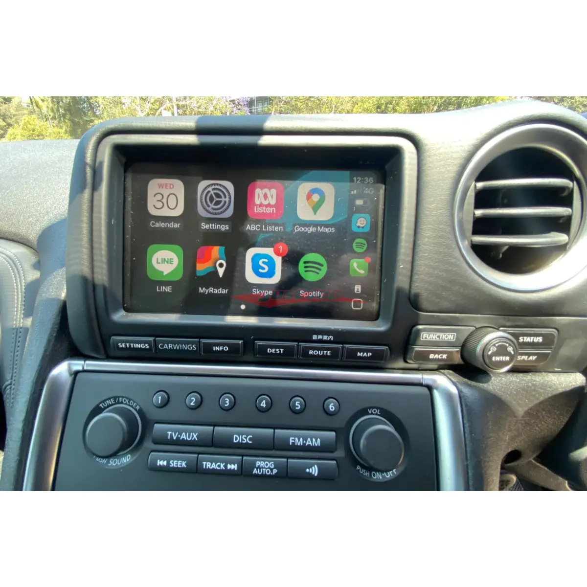 Justjap Wireless Apple Carplay / Android Auto Tv / Aux. Unit Fits Nissan R35 Gtr Cba 07-10 (Jdm Models) 1