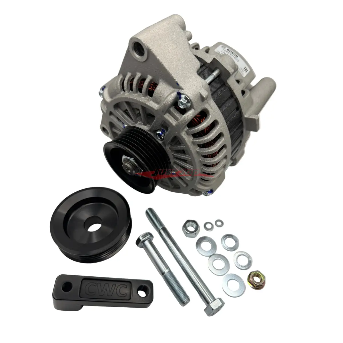 Ls1 Bosch 12V 140 Amp Alternator & Cwc Rb Twin Cam Billet Conversion Kit (Black) Fits Nissan Rb20 Rb25 Rb26 Rb30 1
