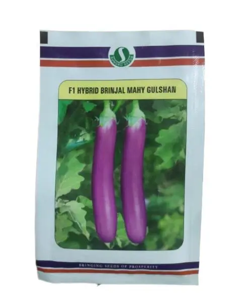 Mahy Gulshan Brinjal Seeds - High Yield, Pink, Long-Shaped 1