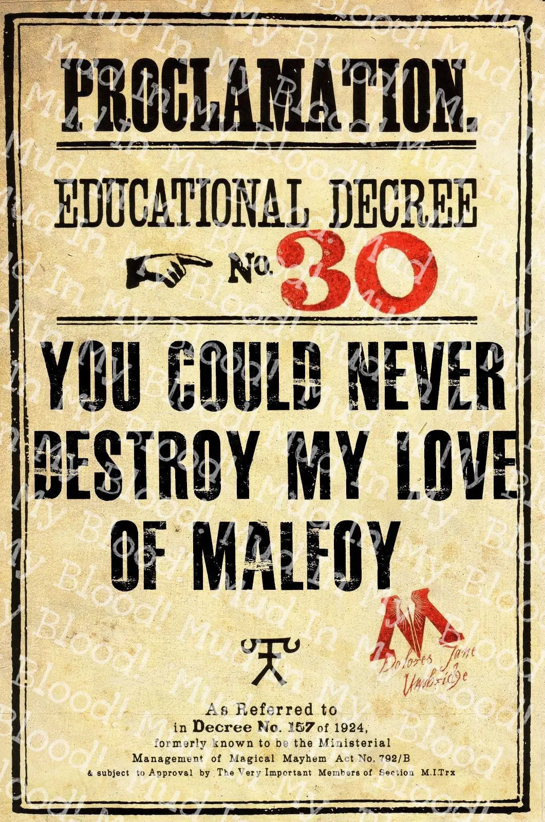 You Could Never Destroy My Love Decree Poster 1
