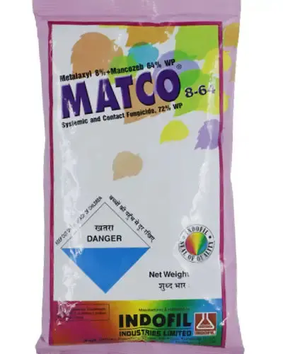 Indofil Matco Fungicide (Metalaxy L 8% + Mancozeb 64% Wp) 1
