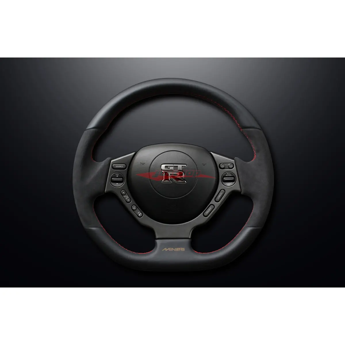 Mines Leather Steering Wheel (D Type Grey Stitching) Fits Nissan R35 Gtr 07-16 1