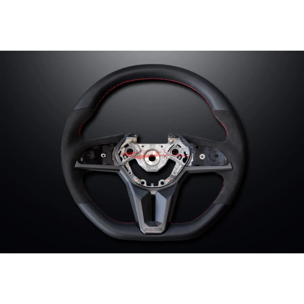 Mines Leather Steering Wheel (D Type Red Stitching) Fits Nissan R35 Gtr 17+ 1