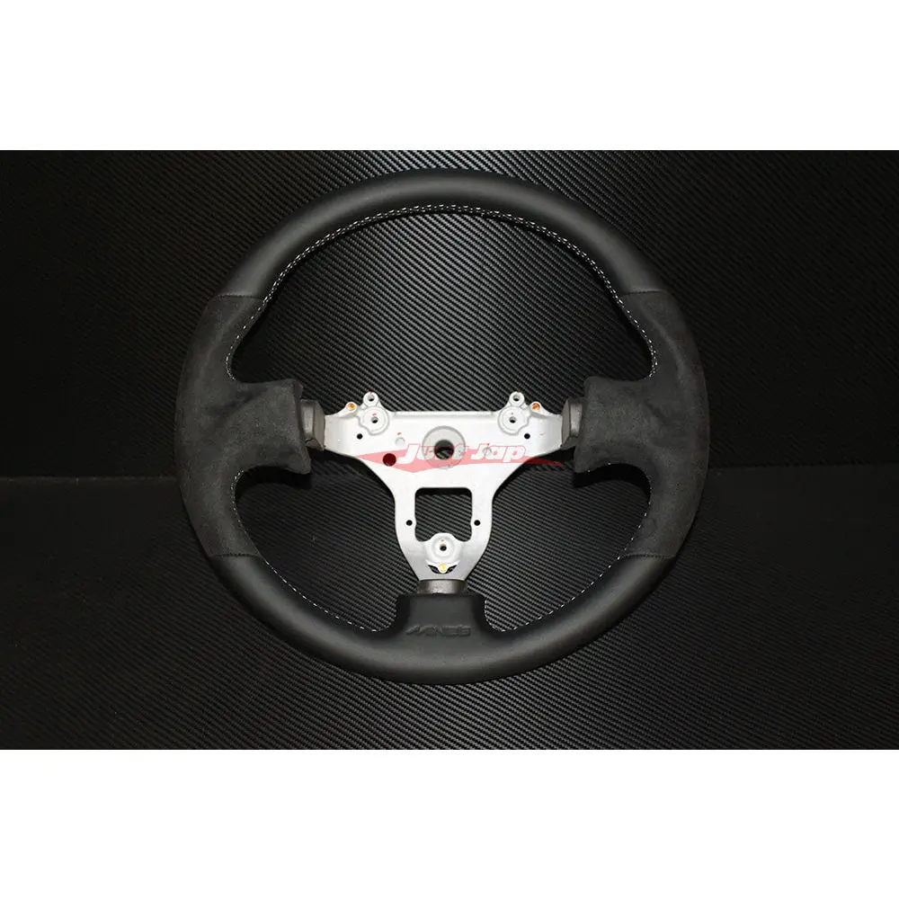 Mines Leather Steering Wheel (Version 2 Grey Stitching) Fits Nissan R34 Skyline Gtr, S15 Silvia & 200Sx 1