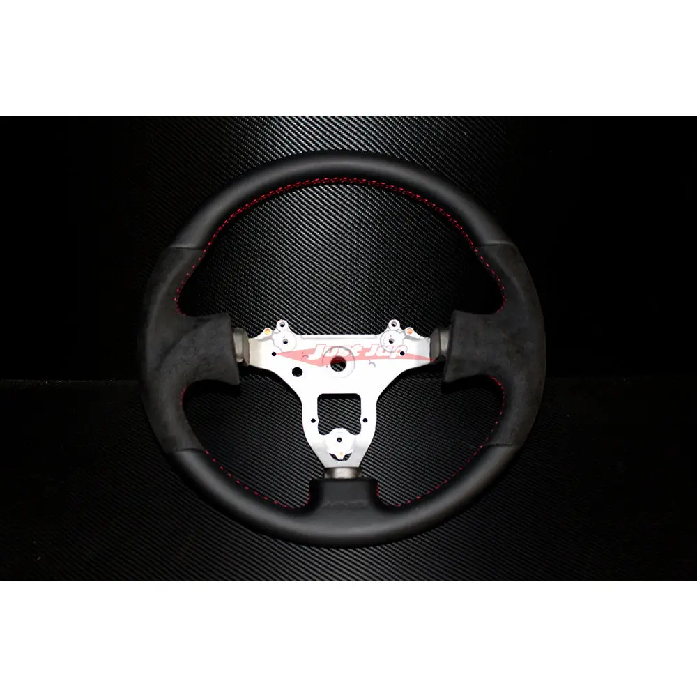 Mines Leather Steering Wheel (Version 2 Red Stitching) Fits Nissan R34 Skyline Gtr, S15 Silvia & 200Sx 1